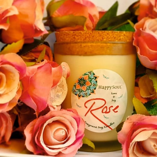 Happy Soul Love and Joy Rose Fragrant Soy Candle