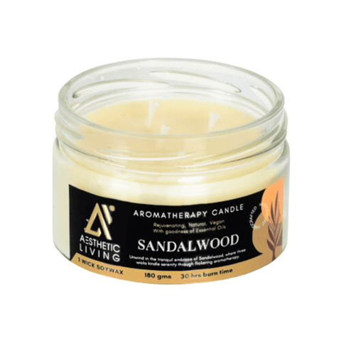 Aesthetic Living 3- wick Sandalwood Candle- 180g