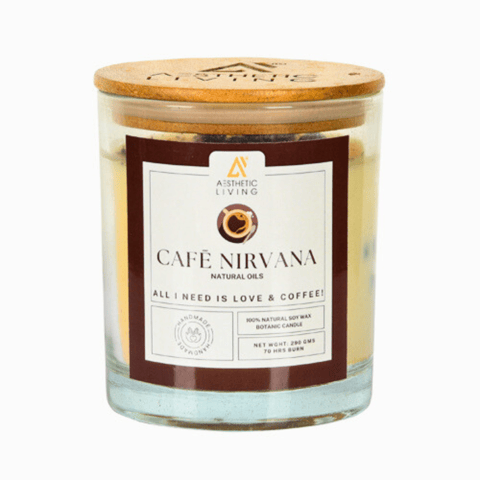 Aesthetic Living Café Nirvana Botanic Candle with Coffee essential oil- 300g