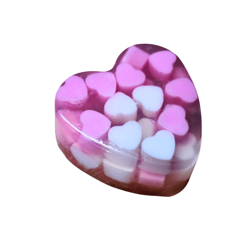 Aesthetic Living Sweet Hearts Handmade Glycerin Soap with Rose Essential Oil Pink 110 g