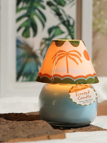 Lighthouse Candle Boho Scented Candle Glass Lamp - Tropical Island