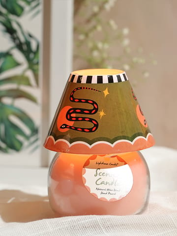 Lighthouse Candle Boho Scented Candle Glass Lamp - Serpent's Glow