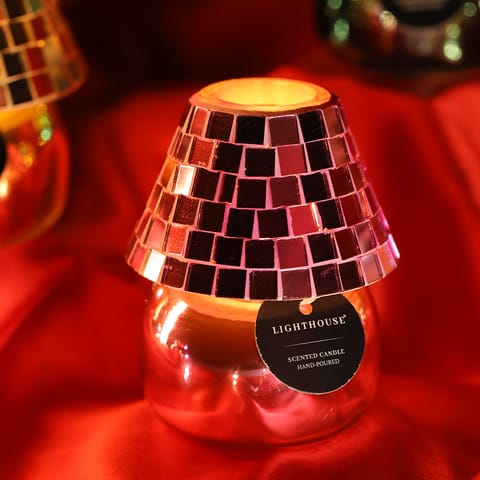 Lighthouse Candle  Disco Vibes Lamp Scented Candle - Mosaic Pink