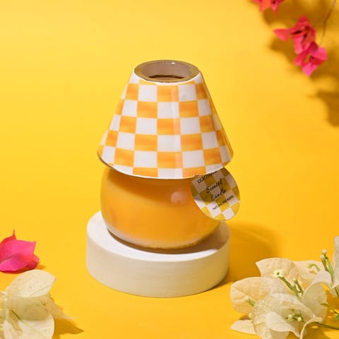 Lighthouse Candle  Checkered Charm Lamp Candle - Peach Ginger Aroma