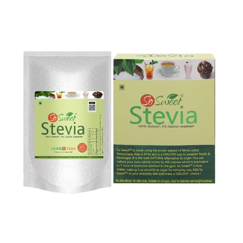 So Sweet Stevia Combo (1kg + 50  Sachets) Zero Calorie Natural Sweetener (Pack of 2)