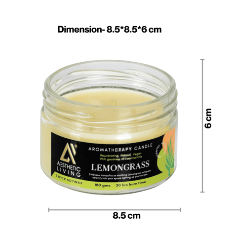 Aesthetic Living 3 wick Lemongrass Candle 180g