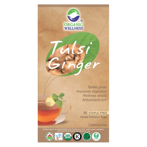 Organic Wellness Tulsi Ginger 25 Tea Bags