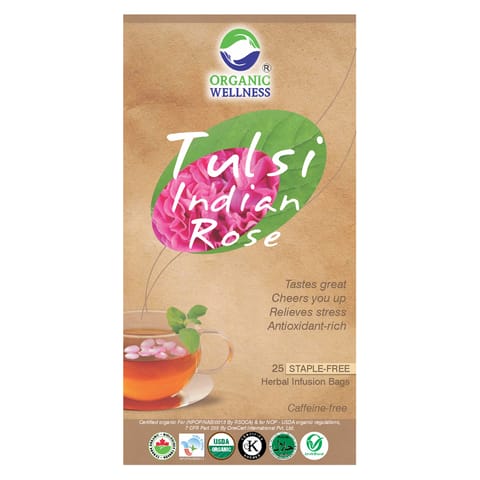 Organic Wellness Tulsi Indian Rose 25 Tea Bags