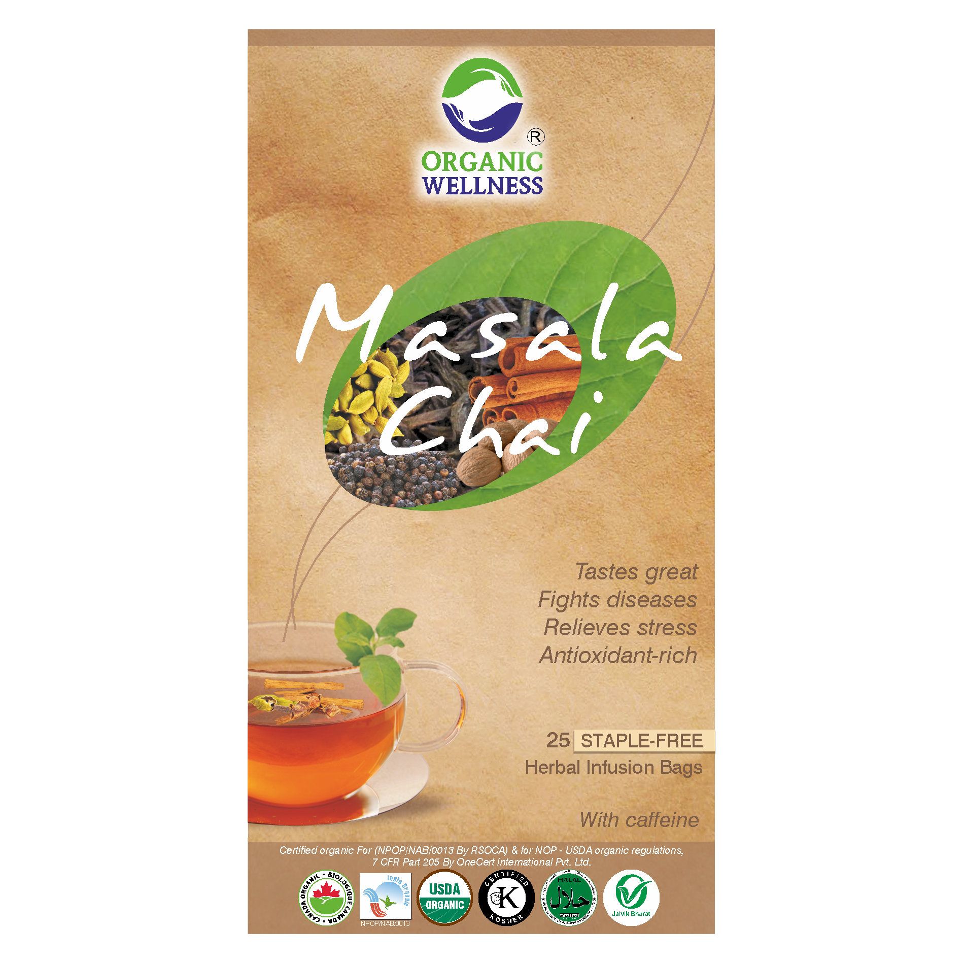 Organic Wellness Masala Chai 25 Tea Bags