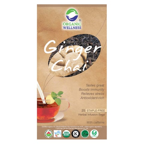 Organic Wellness Ginger Chai 25 Tea Bags