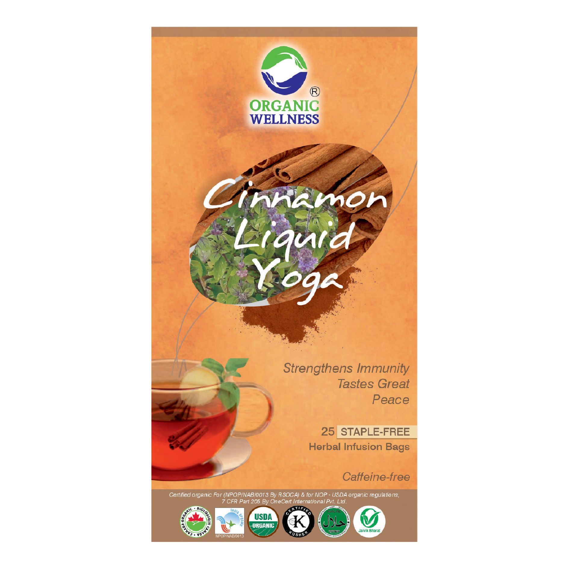 Organic Wellness Cinnamon Liquid Yoga 25 Tea Bags