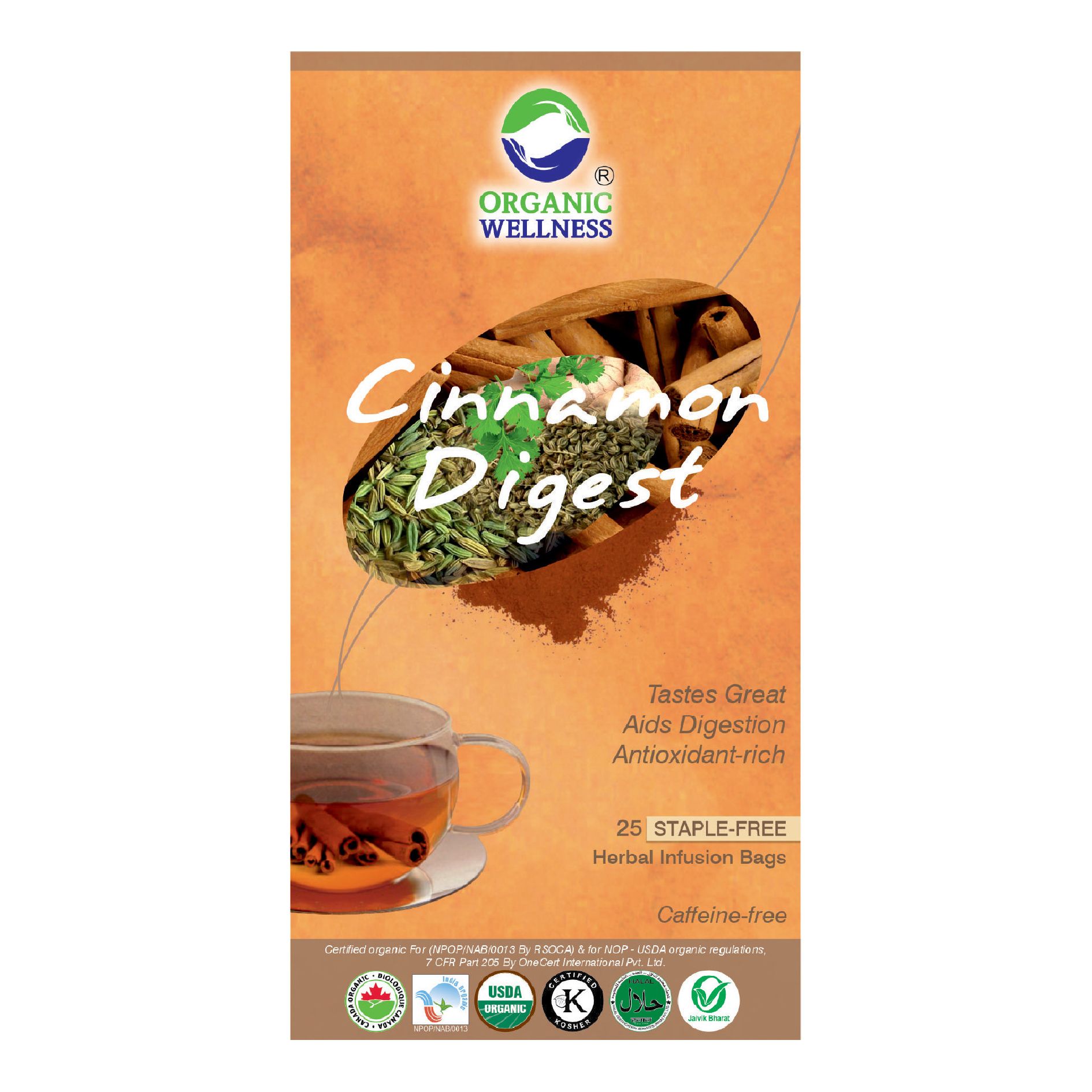 Organic Wellness Cinnamon Digest 25 Tea Bags