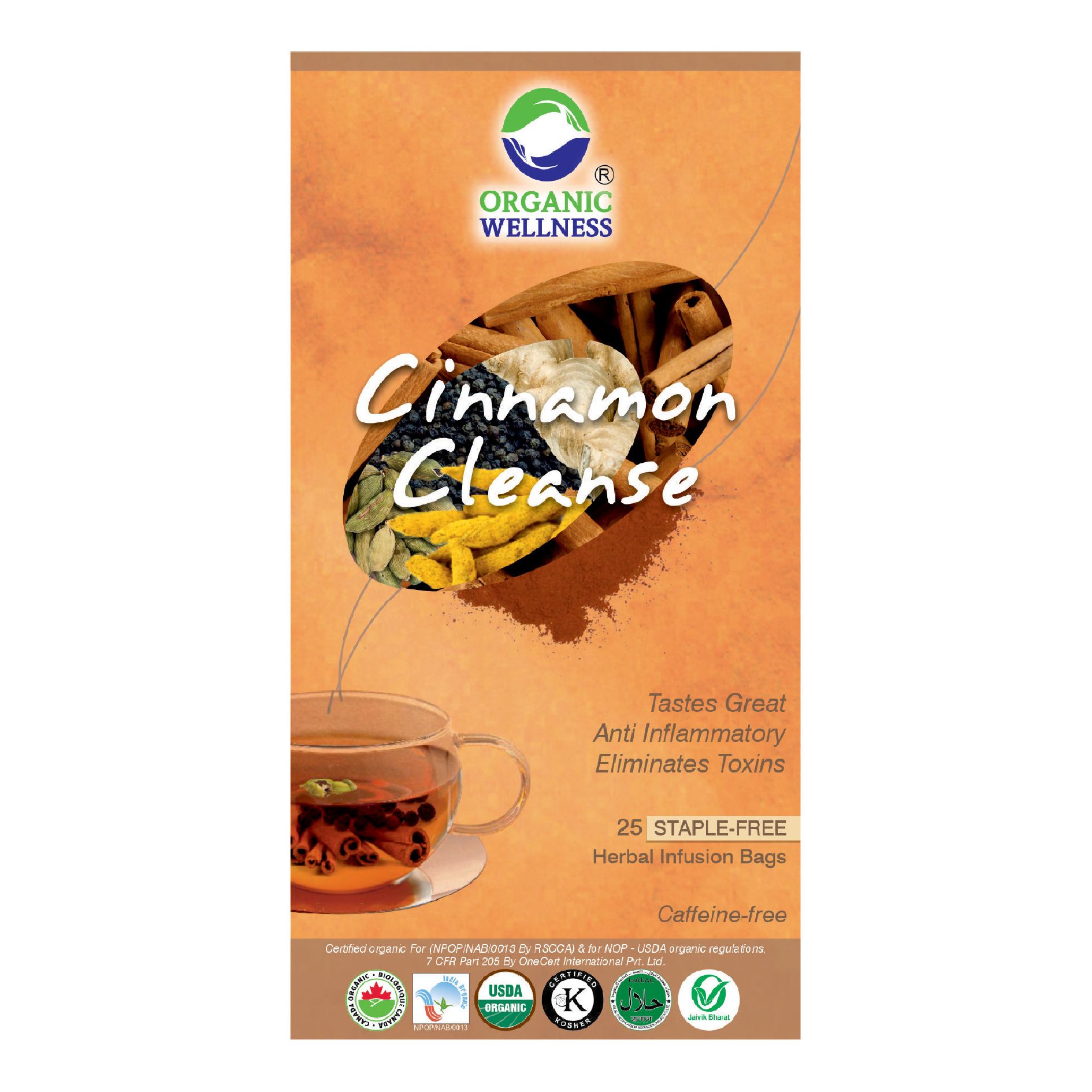 Organic Wellness Cinnamon Cleanse 25 Tea Bags