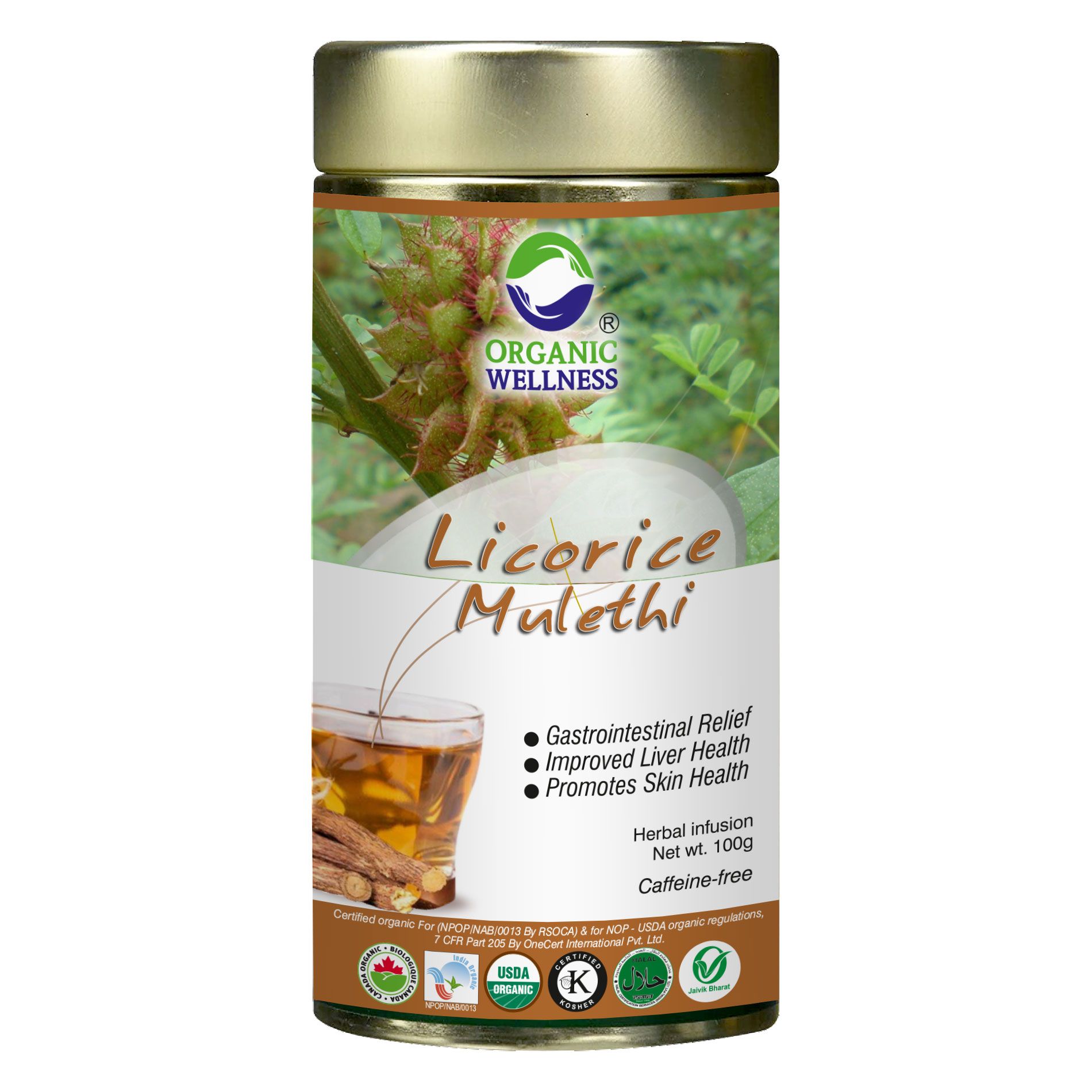 Organic Wellness Licorice Tea 100 Grams Tin Pack