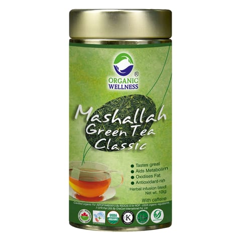 Organic Wellness Mashallah Green Tea Classic 100 Grams Tin Pack