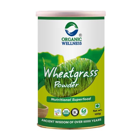 Organic Wellness Wheatgrass Powder Tin 100 Grams