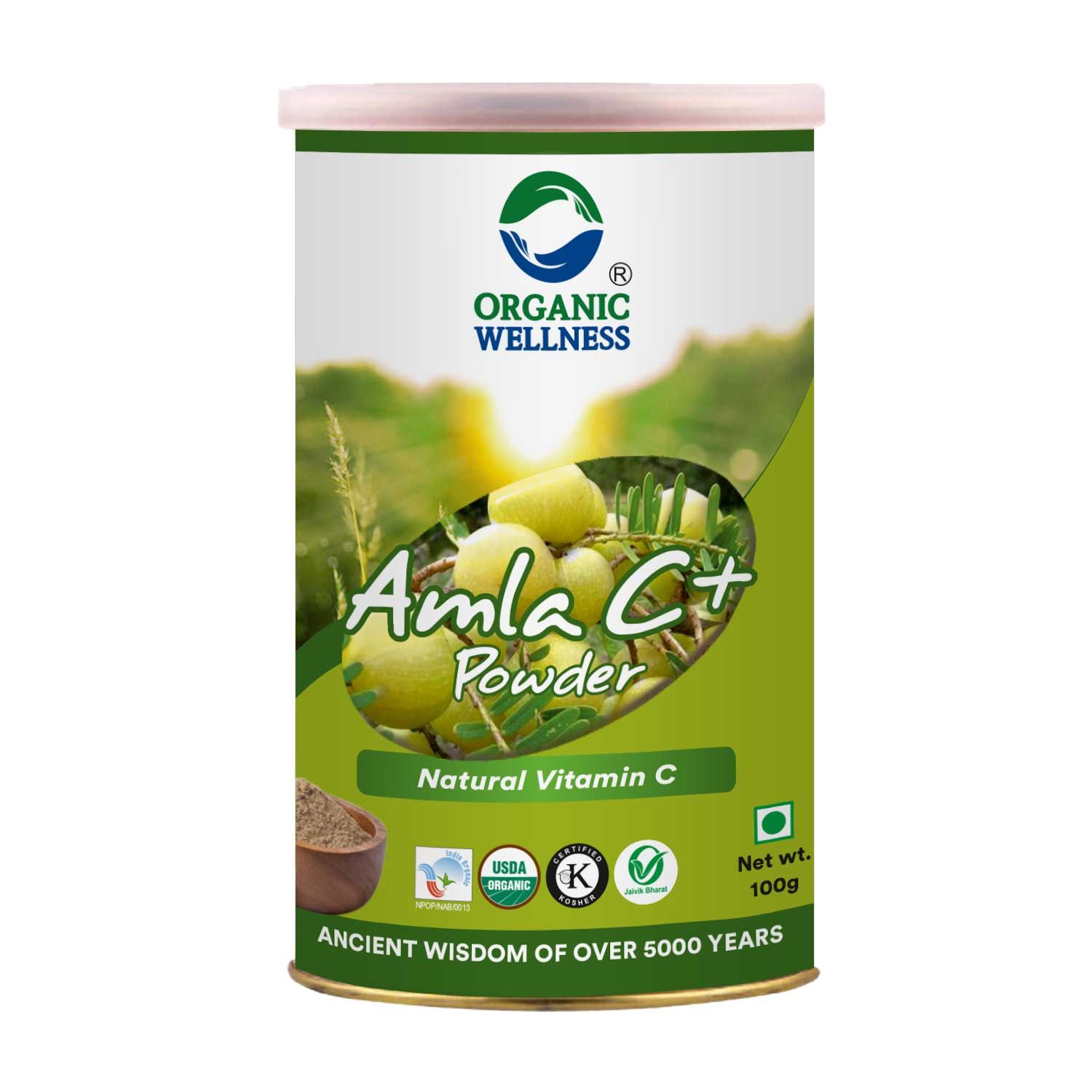 Organic Wellness Amla Powder Tin 100 Grams