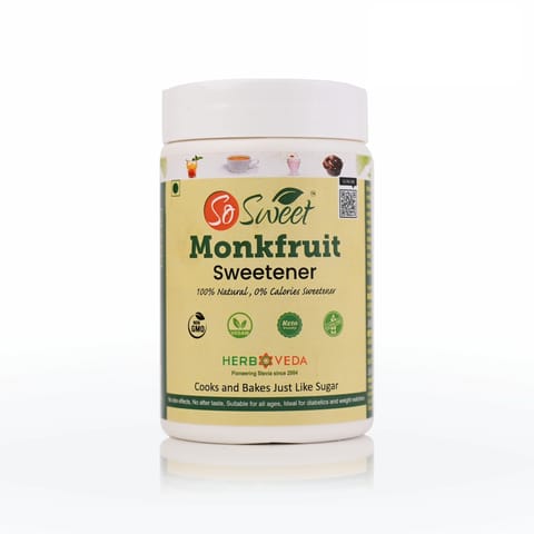 So Sweet Monk Fruit 100% Natural Zero Calorie Sweetener - Diabetic & Keto Friendly 250 gm