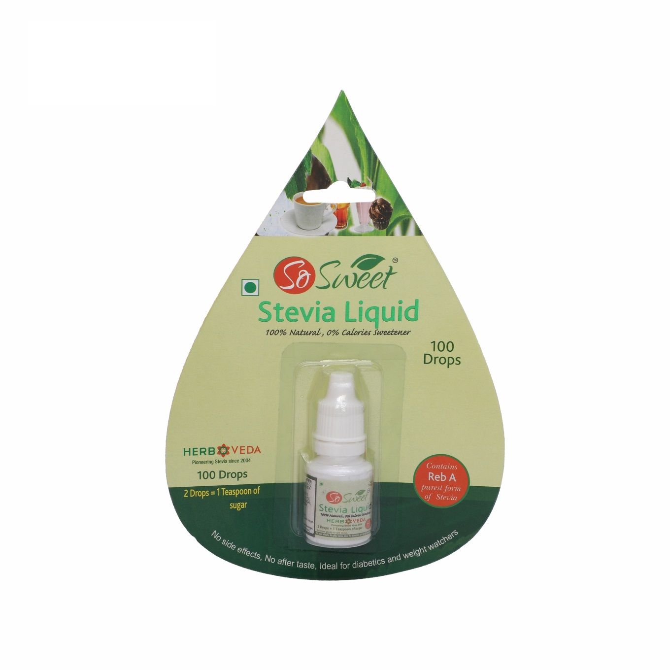 So Sweet Stevia Liquid Sugar Free 100 Drops - 5ml | Zero Calorie | Diabetic Friendly