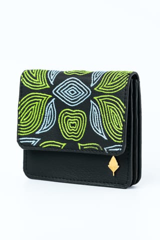 Green Hermitage Lana Cactus Leather Mini Wallet