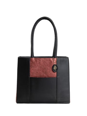 Green Hermitage Karyda Coconut Leather Handbag | Madder Red & Black