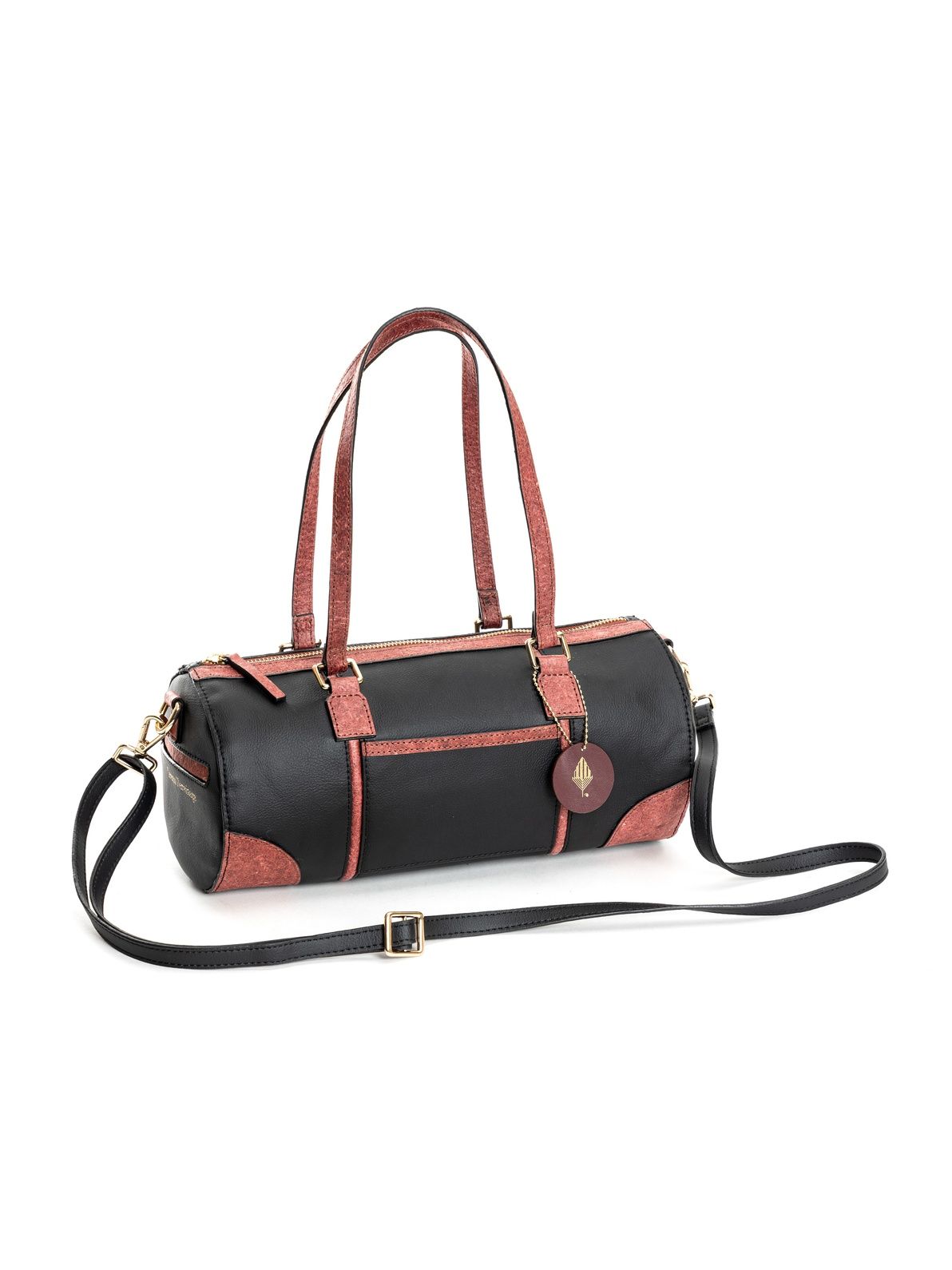 Green Hermitage Salacia Duffle Bag | Cactus & Coconut Leather | Black & Madder Red