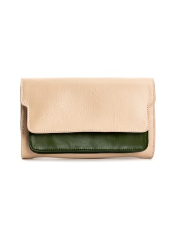 Green Hermitage Fides Wallet | Apple & Cactus  Leather | Almond & Green