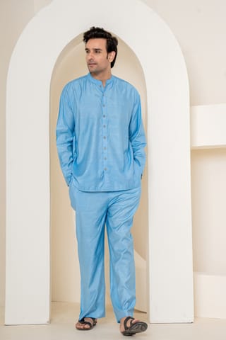 Paizlie Ocean Waves Sleepwear | 100% Mulberry Silk | Men