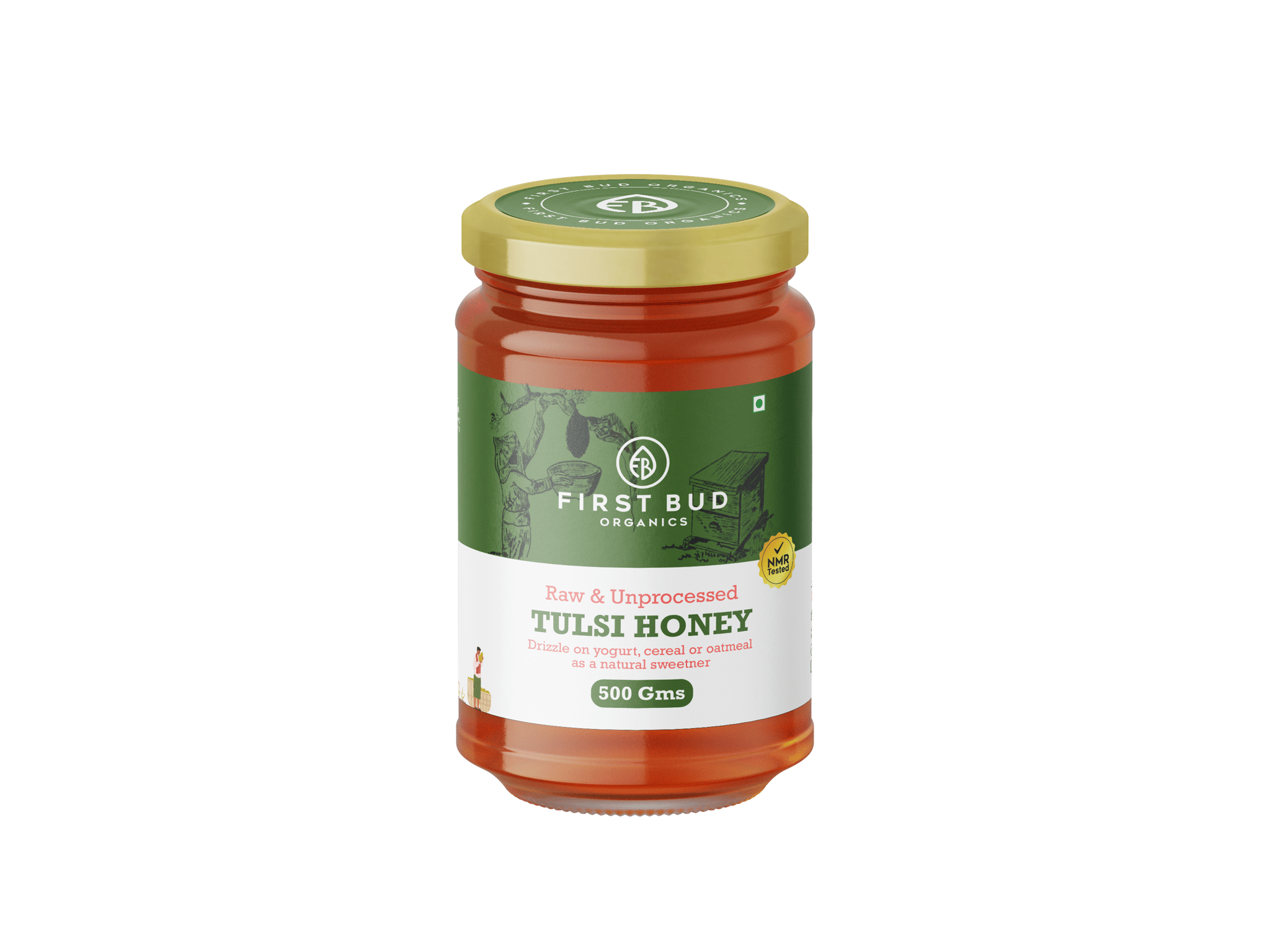 First Bud Organics Raw Tulsi Honey - 500 gm