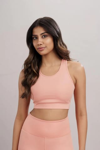 CarbonTree Racerback Active Bra Peach