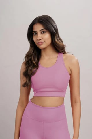 CarbonTree Racerback Active Bra Mellow Mauve