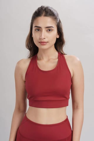 CarbonTree Racerback Active Bra Red Rush