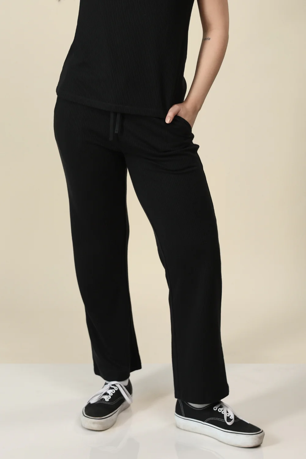 CarbonTree Ribbed Lounge Pants Carbon Black