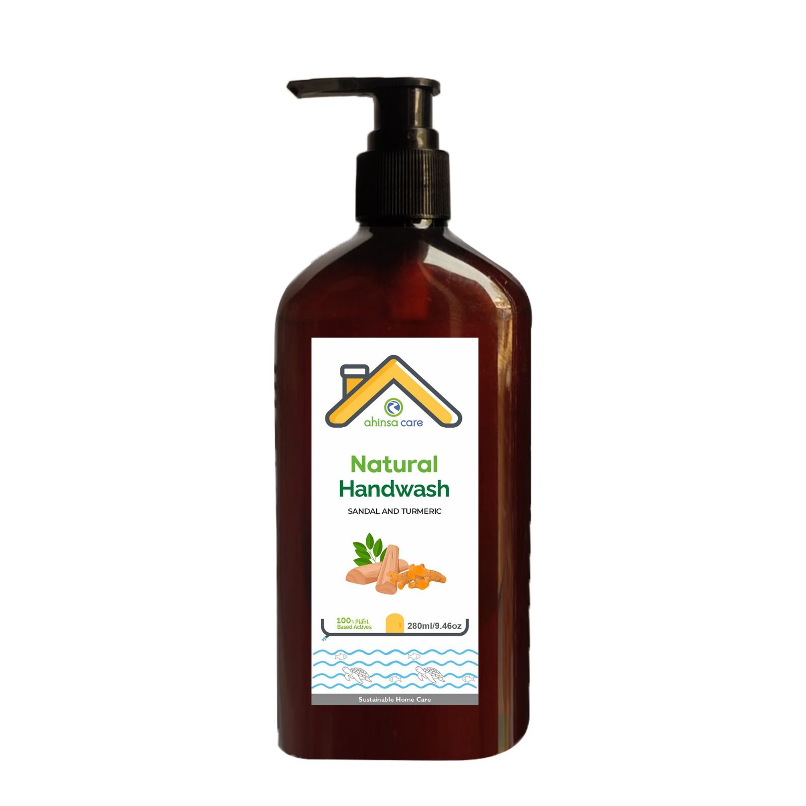 Ahinsa Care Natural Handwash Sandal and Turmeric 280ml