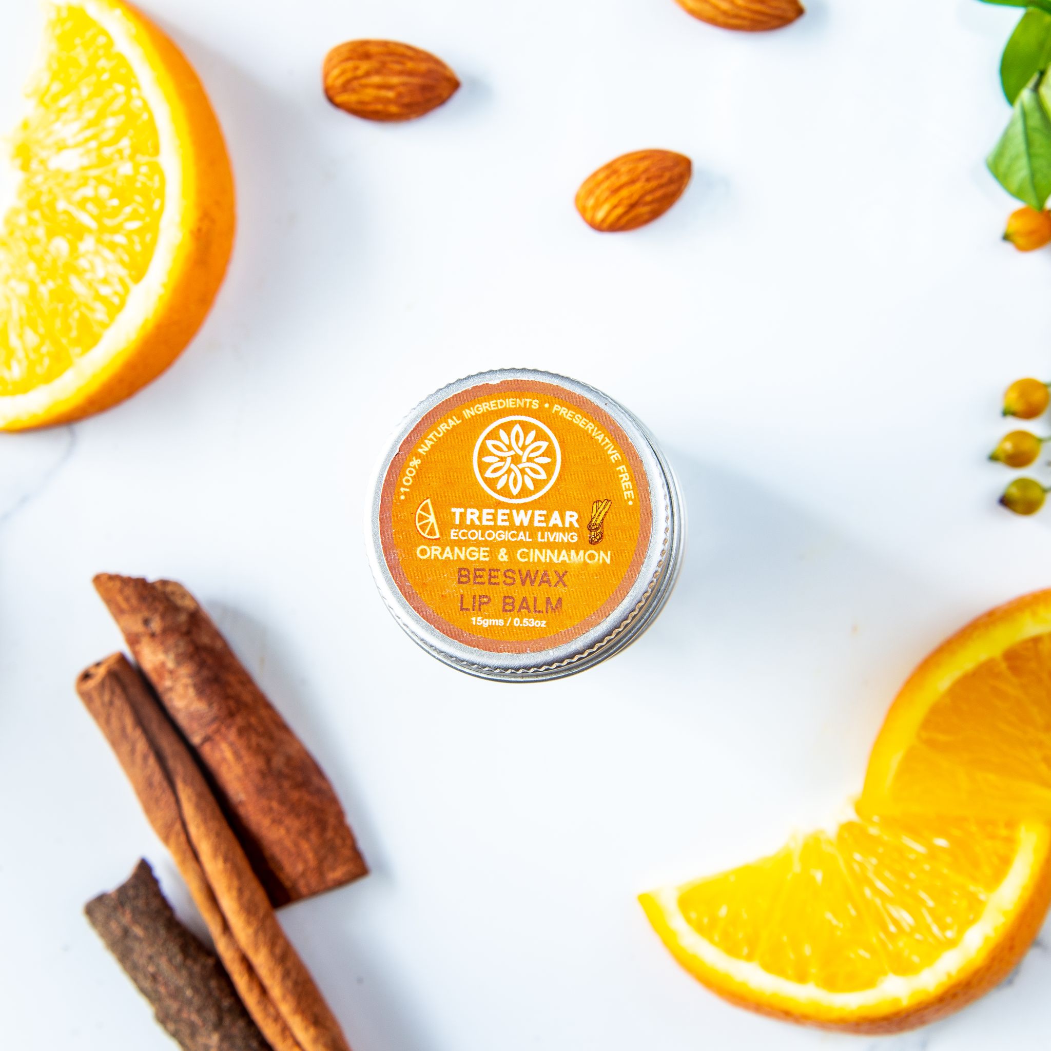 TreeWear Beeswax Lip Balm - Orange and Cinnamon